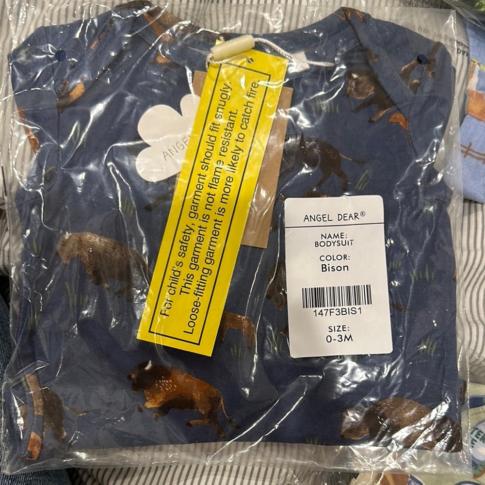Angel Dear Bison Bodysuit - Blue